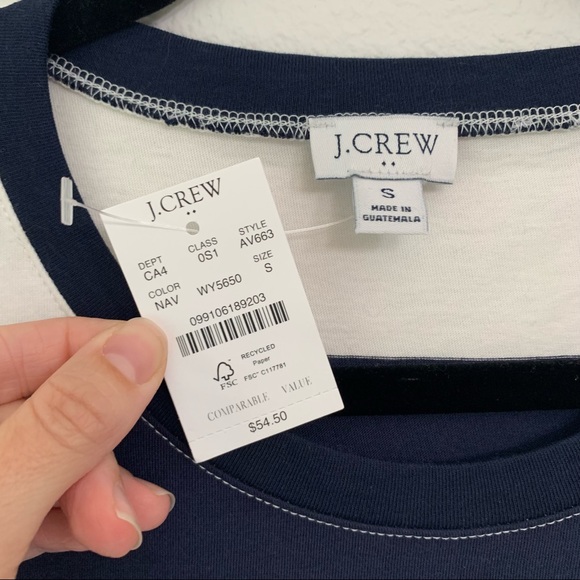 NWT J. Crew Factory Striped Midi Tee Dress - Picture 4 of 5